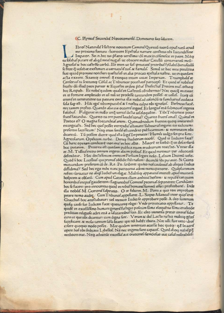 The beginning of Pliny